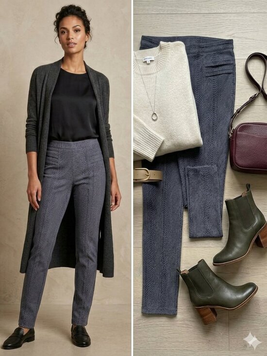 Alberto Makali Pants - Alberto Makali Snakeskin Textured Slim Trousers | Blue-Grey | Size Medium